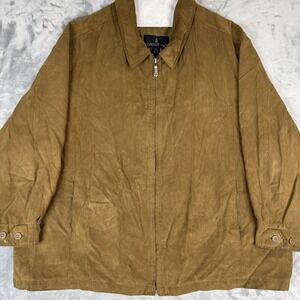 London Fog Suede Brown Color Men's Jacket Size XXL Rain Repellent